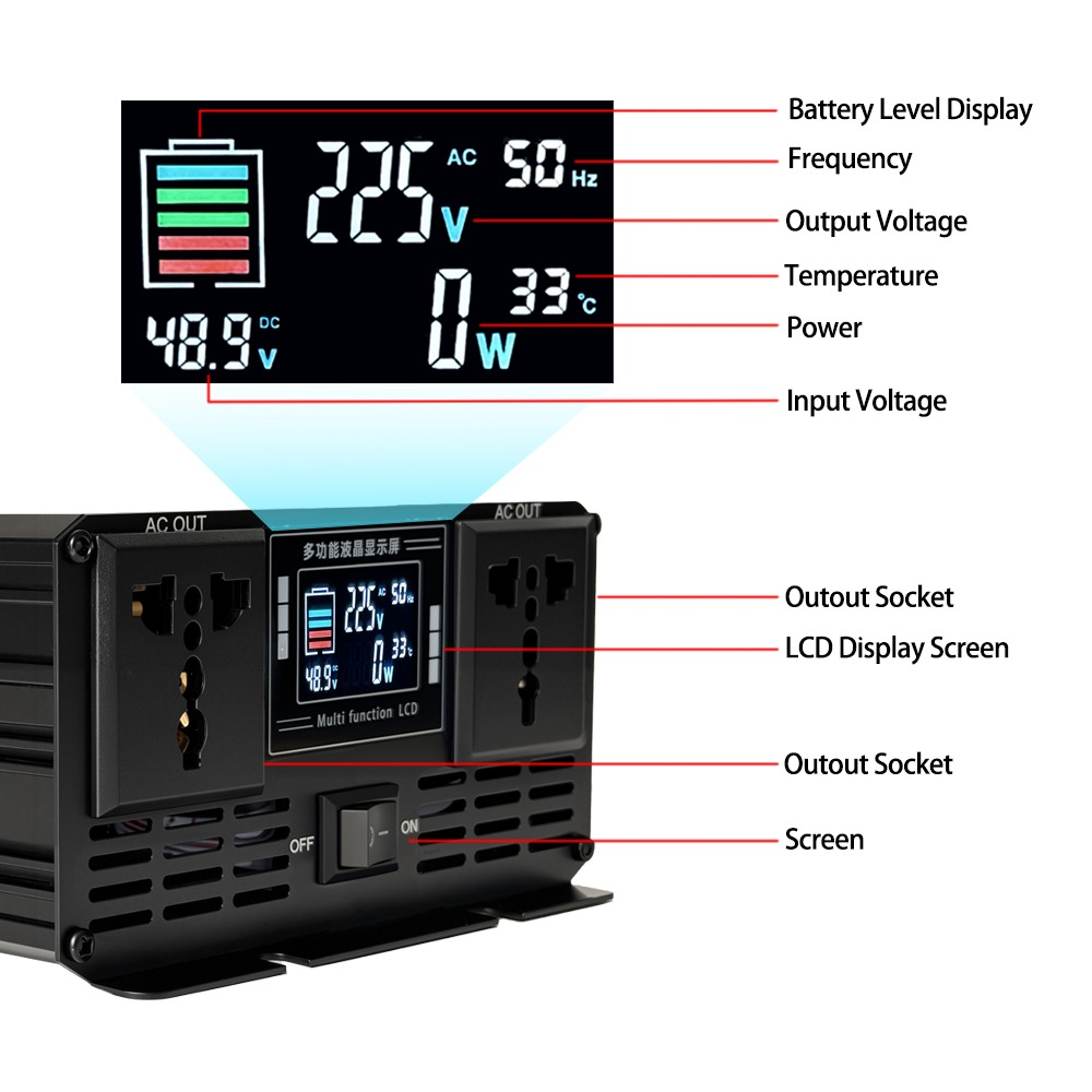 Pure Sine Wave Inverter DC 12v - đánh giá và giá Pure Sine Wave Inverter 5000W 48V 220V