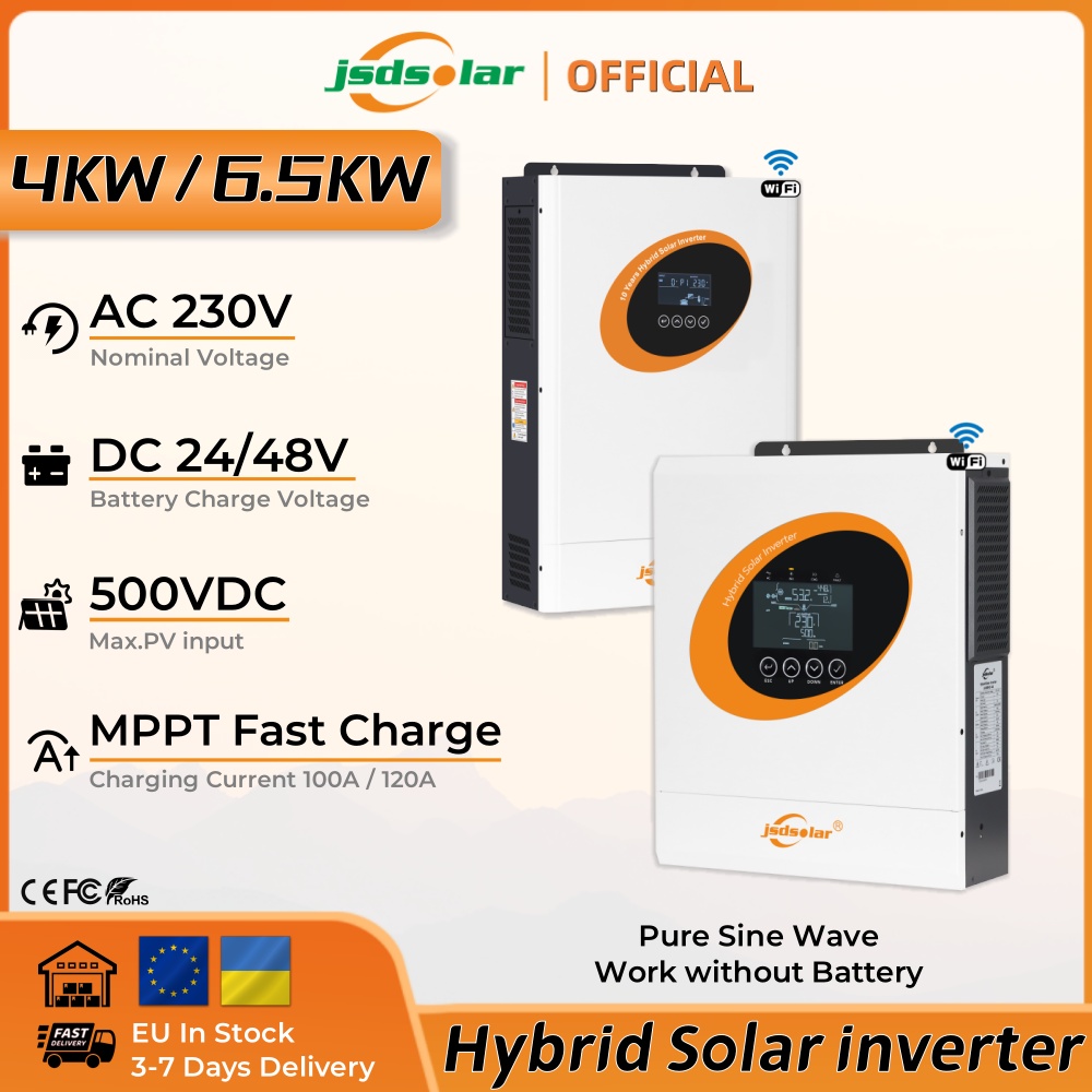JSDSolar 4KW 6.5KW Hybrid Sola - đánh giá và giá Hybrid Solar Inverter 5.5Kw Mppt 48V