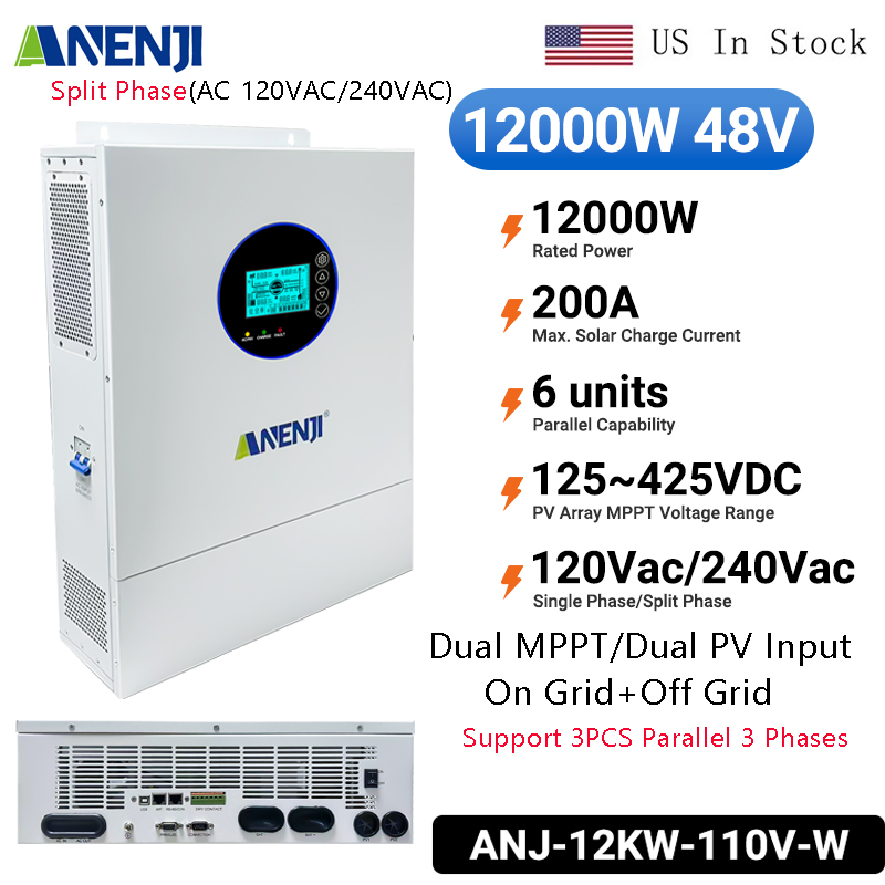 ANENJI Split Phase 12KW 48V Hy - đánh giá và giá Off Grid Solar Inverter 48V 6000W