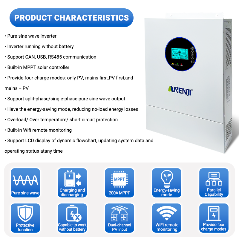 ANENJI Split Phase 12KW 48V Hy - đánh giá và giá Off Grid Solar Inverter 48V 6000W
