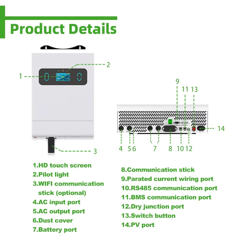 6KW 8KW 10KW 11KW Hybrid Solar - đánh giá và giá Split Phase Inverter 10Kw 110V 220V