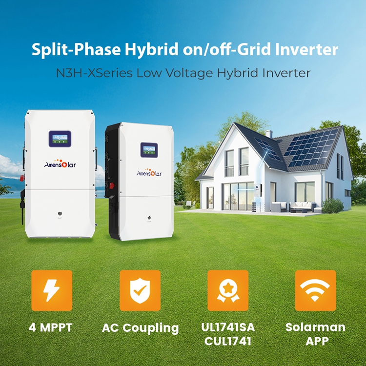 AMENSOLAR Hybrid Inverter 4 5k - đánh giá và giá Split Phase Inverter 10Kw 110V 220V
