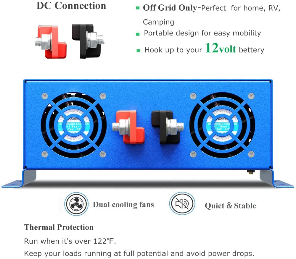Pure Sine Wave Power Inverter  - đánh giá và giá Inverter Pure Sine Wave 60Hz 120V 3000W