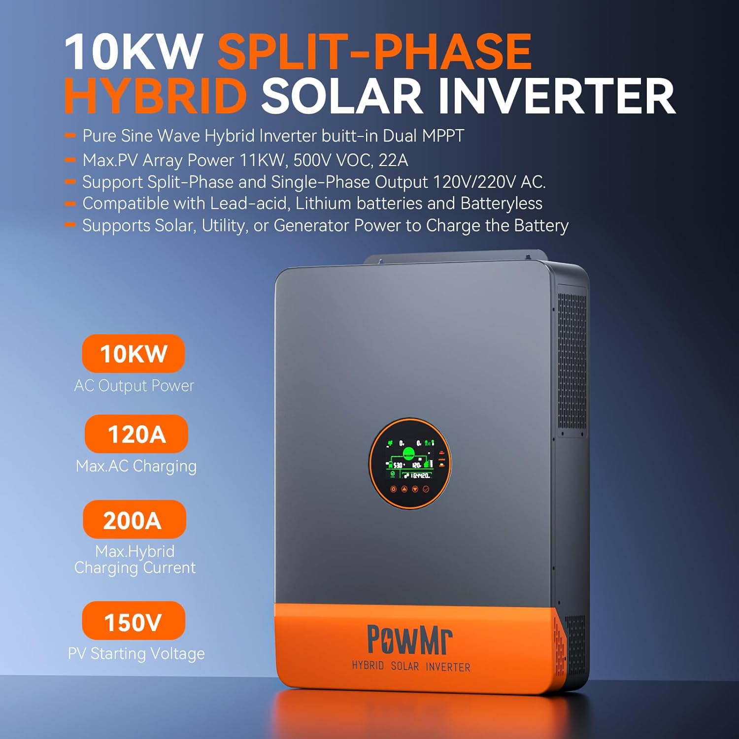 PowMr 10KW Split Phase Inverte - đánh giá và giá Split Phase Inverter 10Kw 110V 220V