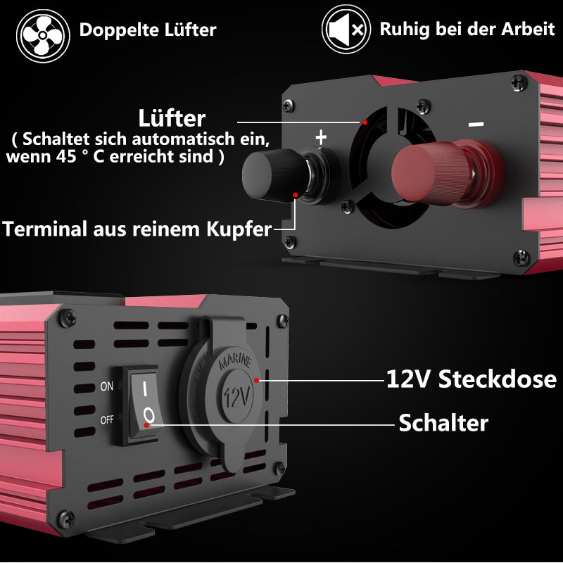 12V To 220V 4000W Peak Power I - đánh giá và giá Power Inverter 12V 220V 4000W Continuous